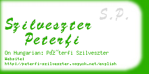 szilveszter peterfi business card